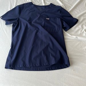 Men's Figs Navy Leon FREEx Slim Scrub Top Navy Blue